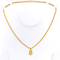 B 22k Gold Letter Pendant