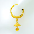 Charming Dangling Flower 22k Gold Jhumki Earrings 
