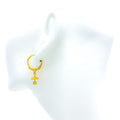 Charming Dangling Flower 22k Gold Jhumki Earrings 