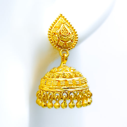 Classic Chandelier 22k Gold Jhumki Earrings 