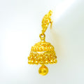 Engraved Evergreen 22k Gold Jhumki Earrings