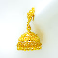 Sophisticated Blooming 22k Gold Jhumki Earrings 