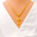 Fascinating Filigree 22k Gold Cross Pendant 