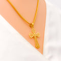 Fascinating Filigree 22k Gold Cross Pendant 