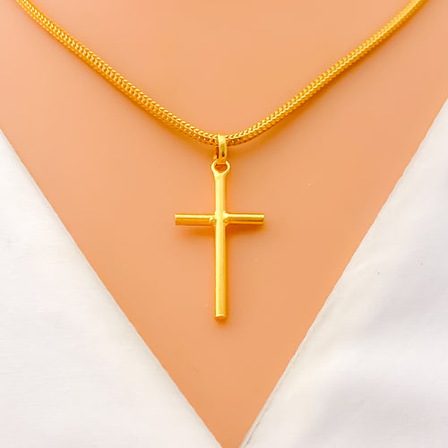 Posh Timeless 22k Gold Cross Pendant 