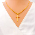 Posh Timeless 22k Gold Cross Pendant 