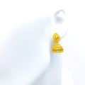 Ornamental Bespoke 22k Gold Jhumki Earrings 