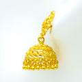 Ornamental Bespoke 22k Gold Jhumki Earrings 