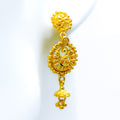 Impeccable Checkered Floral 22k Gold Jhumki Earrings 