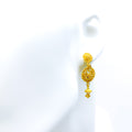 Impeccable Checkered Floral 22k Gold Jhumki Earrings 