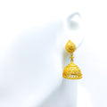 Flawless Floral 22k Gold Jhumki Earrings 