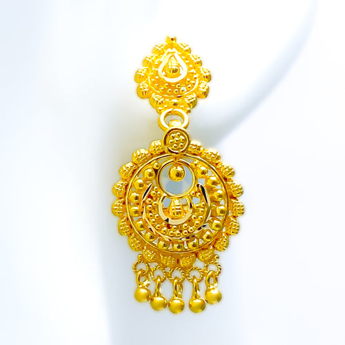 Sleek Lightweight 22k Gold Jhumki Earrings 