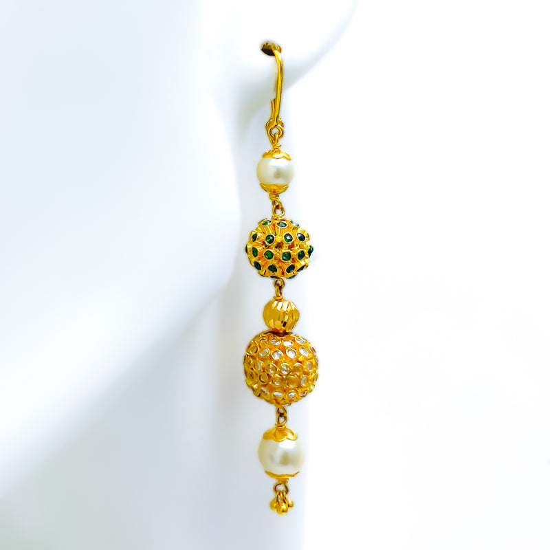Impressive Sleek Orb 22k Gold Jhumki Earrings 