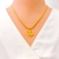 Impeccable Heart Shaped 22k Gold Allah Pendant 