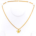 W 22k Gold Letter Pendant