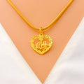 Impeccable Heart Shaped 22k Gold Allah Pendant 