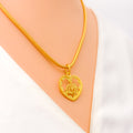 Impeccable Heart Shaped 22k Gold Allah Pendant 