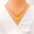 Mesmerizing Netted 22k Gold Allah Pendant