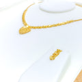 Hanging Vine Motif 22K Gold Necklace Set 