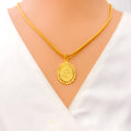 Opulent Glowing Oval 22k Gold Allah Pendant 