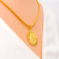 Opulent Glowing Oval 22k Gold Allah Pendant 