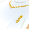 Sophisticated Vine Motif 22K Gold Necklace Set 