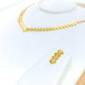 Majestic Curved 22K Gold Necklace Set 