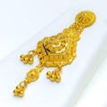 Festive Detailed Dangling 22k Gold Necklace Set 