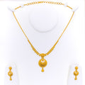 Delicate Festive 22k Gold Floral Necklace Set 