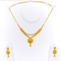 Decadent Curved 22k Gold Necklace Set 