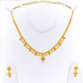 Flowing Tasseled 22k Gold Necklace Set 