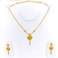 Intricate Floral Dome 22k Gold Necklace Set