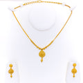 Draped Dressy Drop 22k Gold Necklace Set 