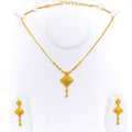 Ritzy Beaded Square 22k Gold Necklace Set