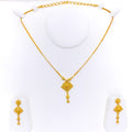 Beveled Light-weight 22k Gold Necklace Set 