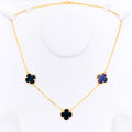 Opulent Black Onyx 21k Gold Necklace 