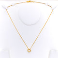 Distinctive Dynamic 21k Gold CZ Necklace 