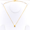 Distinctive Dynamic 21k Gold CZ Necklace 