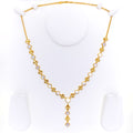 Stately Alternating 21k Gold Clover Necklace 