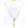 Fancy Fashionable 21k Gold Butterfly Necklace 