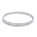 Screw Faced 22k White Gold Bangle  - 2.4