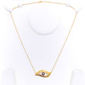 Iconic Evil Eye Guard 21k Gold Necklace 