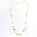 Luminous Paper Clip 21k Gold Long Clover Necklace 