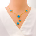 Extravagant Turquoise 21k Gold Necklace 