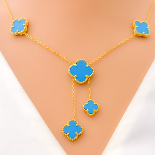 Extravagant Turquoise 21k Gold Necklace 