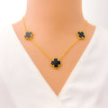 Opulent Black Onyx 21k Gold Necklace 