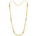 Vibrant Meenakari 22k Gold Long Handmade Barrel Chain - 32"