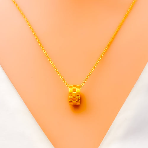 Distinctive Dynamic 21k Gold CZ Necklace 