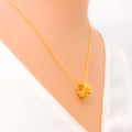 Distinctive Dynamic 21k Gold CZ Necklace 