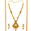Impressive Long 22k Gold Kundan Necklace Set 